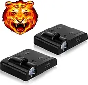 2PCS No Fade Car Door Lights,Fire Tiger Car Door Lights Logo Projector LED Shadow Welcome Lamp Tiger Gifts Accessories Suitable for All Brands Vehicles Motorcycle