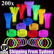 200X Mixed Single Colour Glow Sticks Bracelets Party Glowsticks Glow in the dark