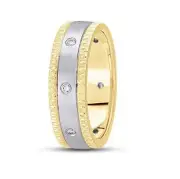 14k Gold, 0.40ct. Brilliant Round Diamond Fancy Design Men's Wedding Band, Ring