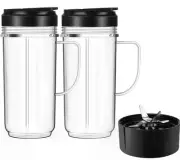 5-Piece Magic Bullet Blender Cups, Tall 22Oz Cup with Flip-Top To-Go Lid, Cross