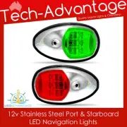 12V STAINLESS STEEL BOAT YACHT LED NAVIGATION PORT & STARBOARD COLREGS LIGHTS