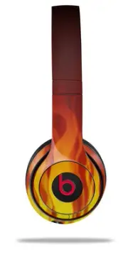 Skin Wrap for Beats Solo Wireless 2 3 4 Fire on Black SKIN ONLY