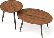 Rukulin Set of 2 Coffee Table,Nesting Side Table, Living Room Sofa End Table, Bedside Table for Home and Office