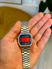 Retro Red – Modified Watch Based on Casio A168 – Custom Digital Vintage Watch