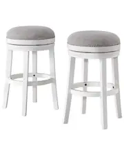Alaterre Clara Set of 2 Swivel Bar Height Stools