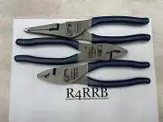 Snap-on Tools USA NEW POWER BLUE 3 Piece Soft Grip Pliers Lot Set PL347ACFMB