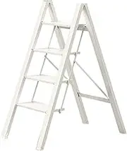 step ladder 3 Step/4 Step Portable Folding Heavy-Duty Aluminum Alloy Ladder with Wide Platform Steps, 330lbs Capacity, for Home Bathroom Kitchen, Plant Stand Ladder Stool Foldable folding step stool(4