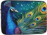 Colored Peacock Laptop Sleeve 17 inch Shockproof Protective Computer Carrying Cover Water Resistant Computer Bag Laptop Case Briefcase Handbags Portable Laptop Bag Gifts for Men Women