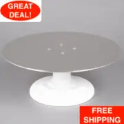 Cast Iron Aluminum Top Round TURNABLE REVOLVING ROTATE DECORATING CAKE STAND 12"
