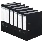 6PK ColourHide A4 375 Papers Lever Arch Folder/Binder Holder/File Organiser BLK