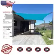 7' x 13' Rectangle Sun Shade Sail - Turquoise Blue, UV Blocking Outdoor Cover