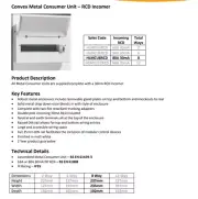 Hamilton HLmcu8rcd Metal 8 way surface Consumer Unit 80A 30mA RCD Incomer
