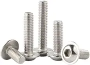 M2 M2.5 M3 M4 M5 M6 50pcs A2-70 Stainless Steel Hexagon Socket Button Head Screws with Collar Bolt(40mm x50pcs,M4)