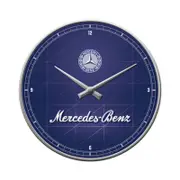 Nostalgic-Art Metal Wall Clock Mercedes-Benz 30cm - Blue