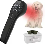 iKeener Pet/Vet Therapy Device,Cold Laser Therapy Relieve Animal's Muscle Joint Pain,Portable Handheld Red Light Therapy Device,with 650nm and 808nm Wavelength,for Horses,Dogs,Cats and Others (Black)