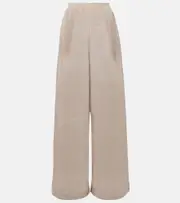 [Alaia] Alaïa Linen and silk wide-leg pants AU 14 beige