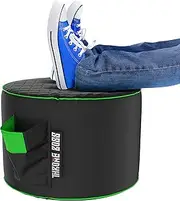 Throne Boss Gaming Footstool - for Matching Gaming Bean Bag Chair - Pouf/Ottoman for Gaming Room - Gamer Foot Stool Footrest with Drink Holder (Green)