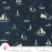 Moda TO THE SEA 16930 11 Navy Blue JANET CLARE Quilt Fabric