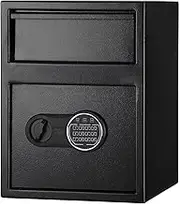Depository Safe Digital Depository Safe Box, Electronic Steel Safe with Keypad, Locking Drop Box with Slot, Metal Lock Box with Two Emergency Keys for Your Valuables