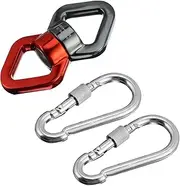 QUMIIRITY 2Pcs Outdoor Climbing Shaped Rotational Swivel Ring with Smooth Silent Swing Device for Hammocks Aerial Silks and Swings Lightweight