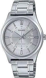 [Casio] MTPV006D-7C Analog Silver Band Unisex Watch, Silver Dial, 45.1 × 38 × 9.4 mm