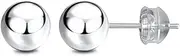 [JADENOVA] 925 Sterling Silver Ball Stud Earrings (10mm, 1 Pair), Sterling Silver
