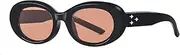 HMKING Retro Pc Oval Frame Polarized Sunglasses for Mens Womens Retro Mirrored Lens Sun glasses for Driving Fishing, Black-tea