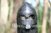 Medieval Viking Warrior replica engraveBattle Ready Norman Handmade Steel Helmet
