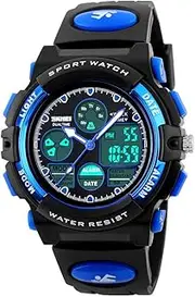 [Pizitang] Kids Digital Sport Watch, Boys Girls Waterproof Sports Outdoor Watches Children Casual Electronic Analog Quartz Wrist Watches with Alarm Stopwatch