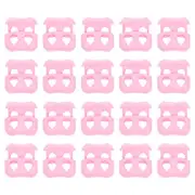 40Pcs Plastic Cord Lock Ends Toggle Spring Toggle Stopper, Pink