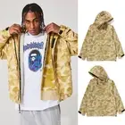 * A BATHING APE Men's COLOR CAMO SHARK SNOWBOARD JACKET Yellow 1K30140004
