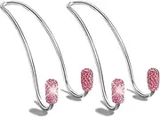 AKEIE 2025 Upgraded Bling Purse Hook Hangers,2 Pcs Car Seat Hooks Headrest Hook Decorations, Stainless Hooks Bag Hangers,Car Back Seat Holder Universal for SUV Truck Vehicle Organizer,Pink
