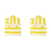 2x Annabel Trends Beach Poncho 100x82cm Cover Up Absorbent Towel Yellow Stripe