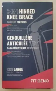 Fit Geno 3 In 1 Hinged Knee Brace Size Large NEW