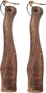 MERRYHAPY 2pcs Wooden Axe Handle Replacement Ergonomic Curved Grip for Axes Durable Wood Construction Easy Installation Sturdy Slip Accessory for Camp Chopping Tasks