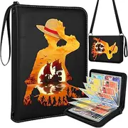 Lotadilo for 4 Pocket Card Binder with 440 Pockets - Trading Card Collection Album Folder for Men Boys Teens Anime Design for Sports Cards Game Cards with Zipper Hand Carrying Rope