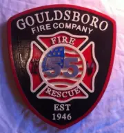Fire Department Gouldsboro 3D routed wood patch plaque sign Custom