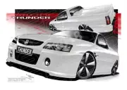 HOLDEN VZ II THUNDER SS UTE HERON WHITE A3 FRAMED PRINT (HC676)