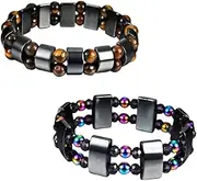 NOLITOY 2pcs Magnetic Ankle Chain Healthy Magnetic Bangle Anklet Finger Magnetic for Men Foot Chain Hematite Ankle for Men Magnetic for Mens Bangle Mens Cuff Beaded Man Men’s Bracelet
