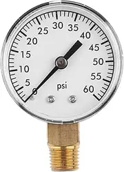 DOITOOL 0-60 Psi Utility Vacuum Pressure Gauge Mini Portable for Air Compressor Water Oil Gas