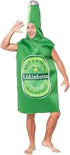 Beer Costume Bodysuit Fancy Dress Party Cosplay Funny Outfit Buck Hens brewery Halloween Pub Bubbles Brew Oktoberfest Bottle Draught Cheers Beer garden apparel (Beer Bottle, ONE)