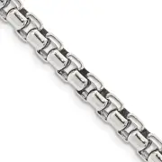 30 Inch Sterling Silver Antiqued 5.2mm Round Box Chain