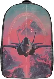 [WUSHAUALNS] School Bags Aeroplane Backpack School Bag Rucksack for Girls Boys Backpacks Large Capacity Kids Back Pack Lightweight School Bags for Children Students Bookbag 17inch