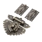 Antique Hasp Latches & 2PCS Hinges Kit, Vintage Engraved 1 x 1 x 1 inches