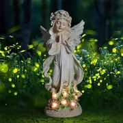 Solar Garden Lights Solar Garden Angel Statue Light Resin Garden Ornament Lamp