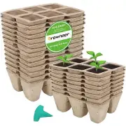 24 Packs 144 Cells Peat Pots Seed Starter Trays Biodegradable Seedling Pots