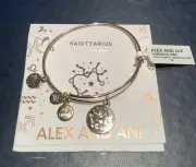 Alex and Ani Color Infusion Sagittarius Zodiac Charm Bangle, Shiny Silver Finish