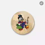 Scrooge McDuck Cartoon Money | 4'' X 4'' Round Decorative Magnet