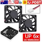 Up 6PCS 60x60x10mm 12V Fan Cooling Fan Brushless CPU Computer Laptop Cooler Fan