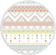 Fantasy Stripe Beach Mat Boho Purple Rhombus Geometric Beach Towel Large Beach Microfiber Quick Drying Non-Slip Big Round Carpet Outdoor Beach Camping Beach Camping